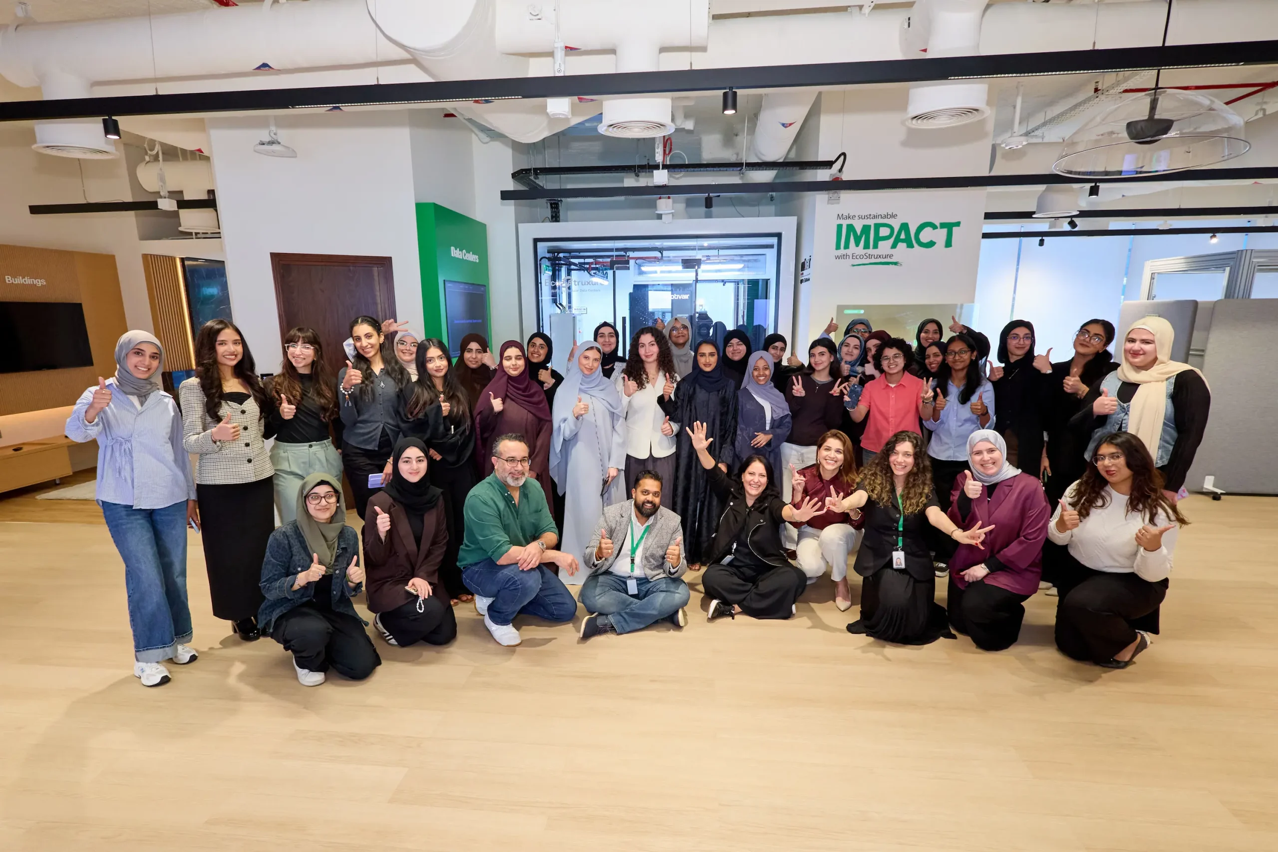 Fem in STEM mentees at Schneider Electric during an Impactiv industry exposure visit