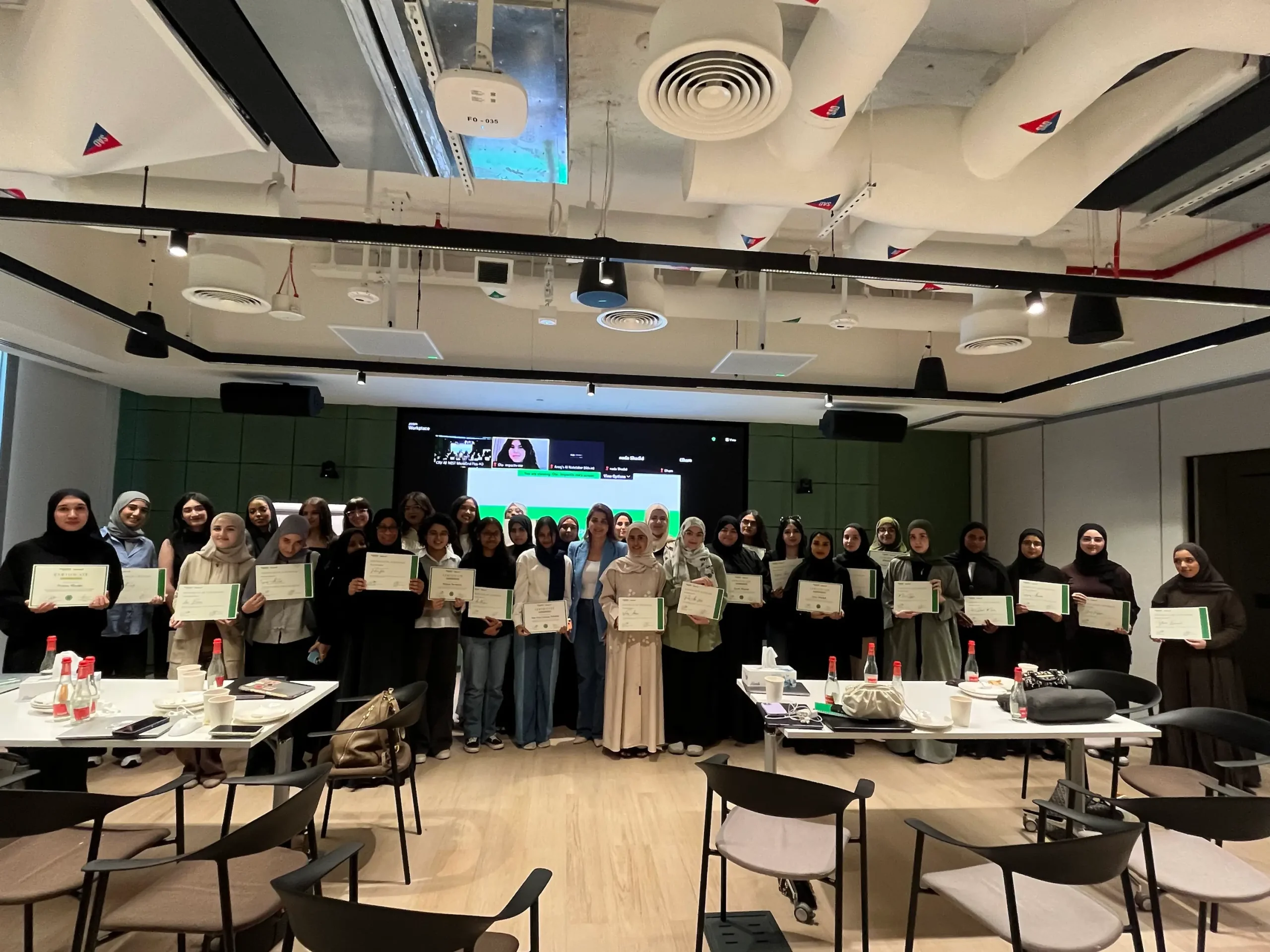 Certification moment following Fem in STEM group learning sessions
